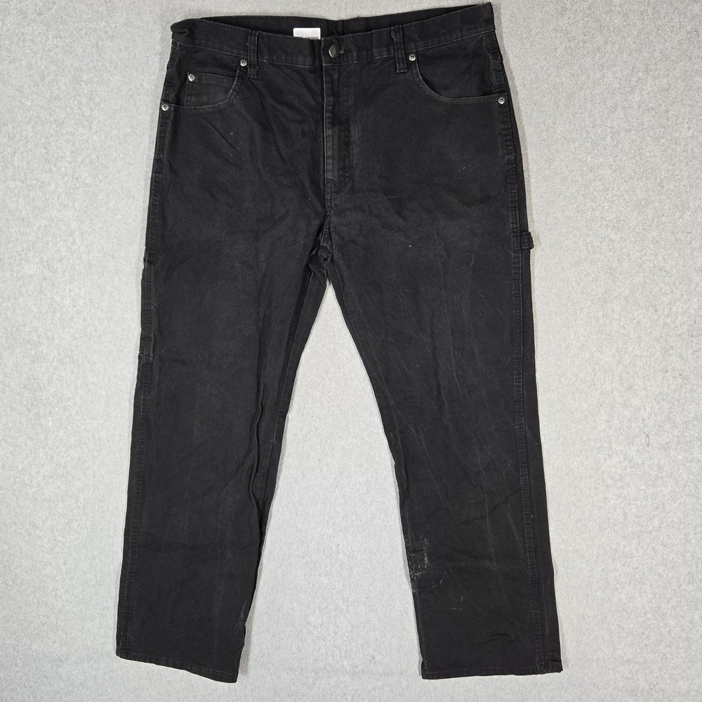 Dickies Men Pants 34X30 Black Carpenter Canvas Workwear 29" Inseam READ